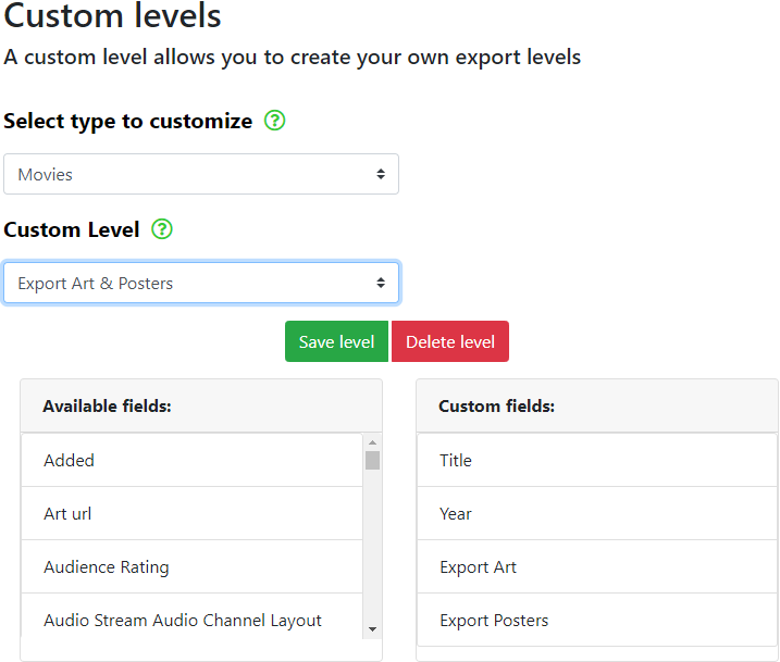 Custom Levels module